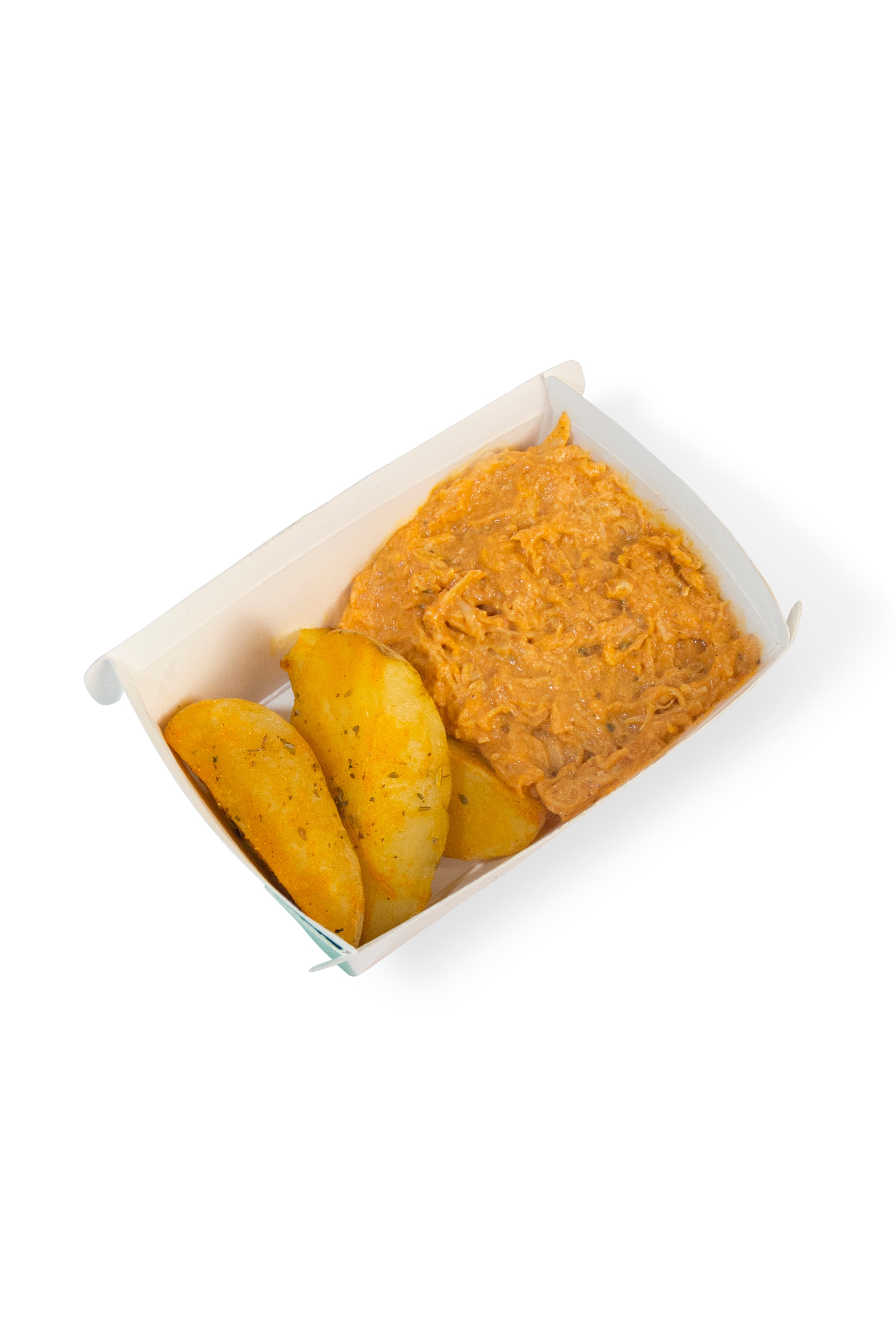Frango cremoso light, batata inglesa rústica