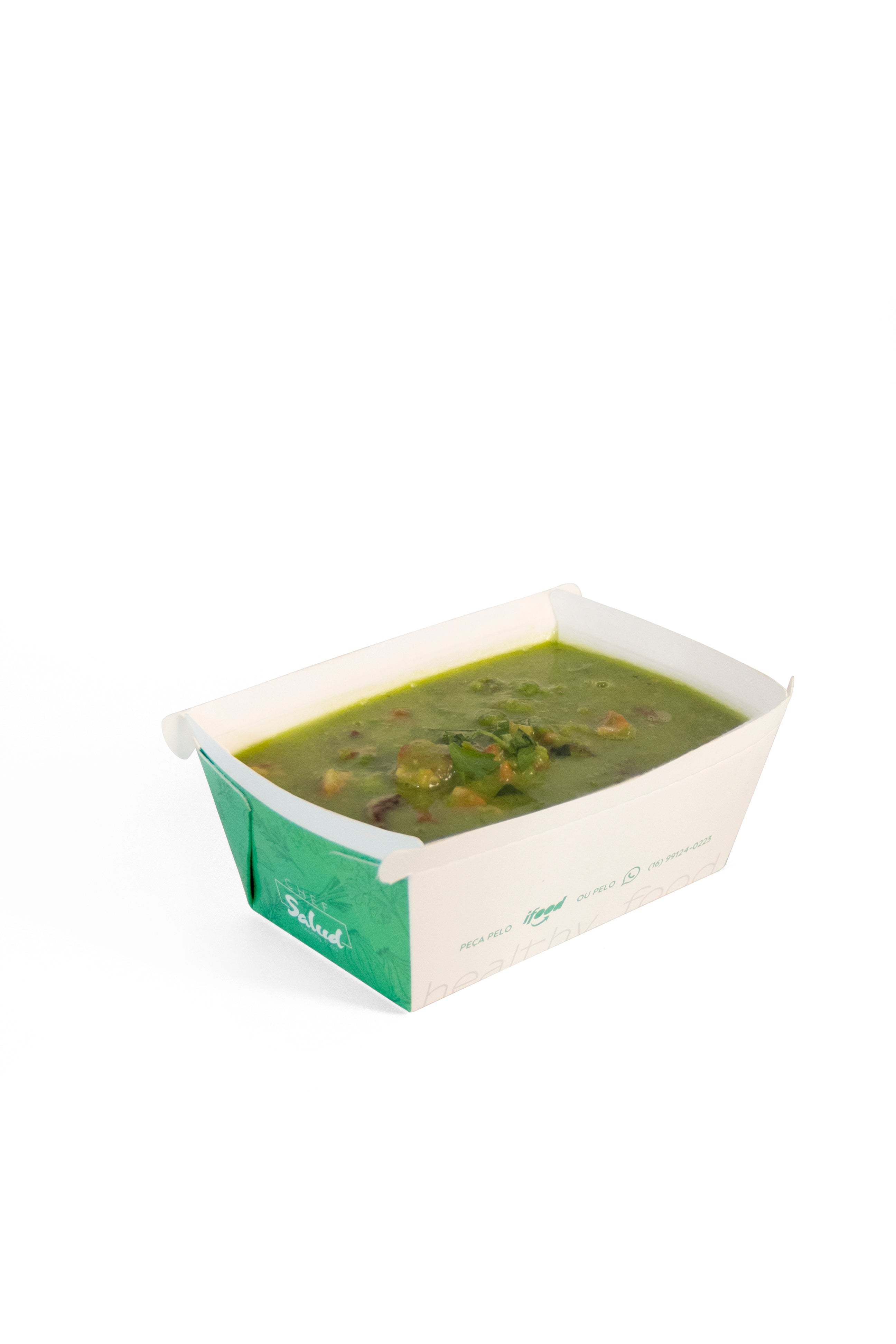 Caldo verde - Ervilhas frescas, bacon e parmesÜo ralado